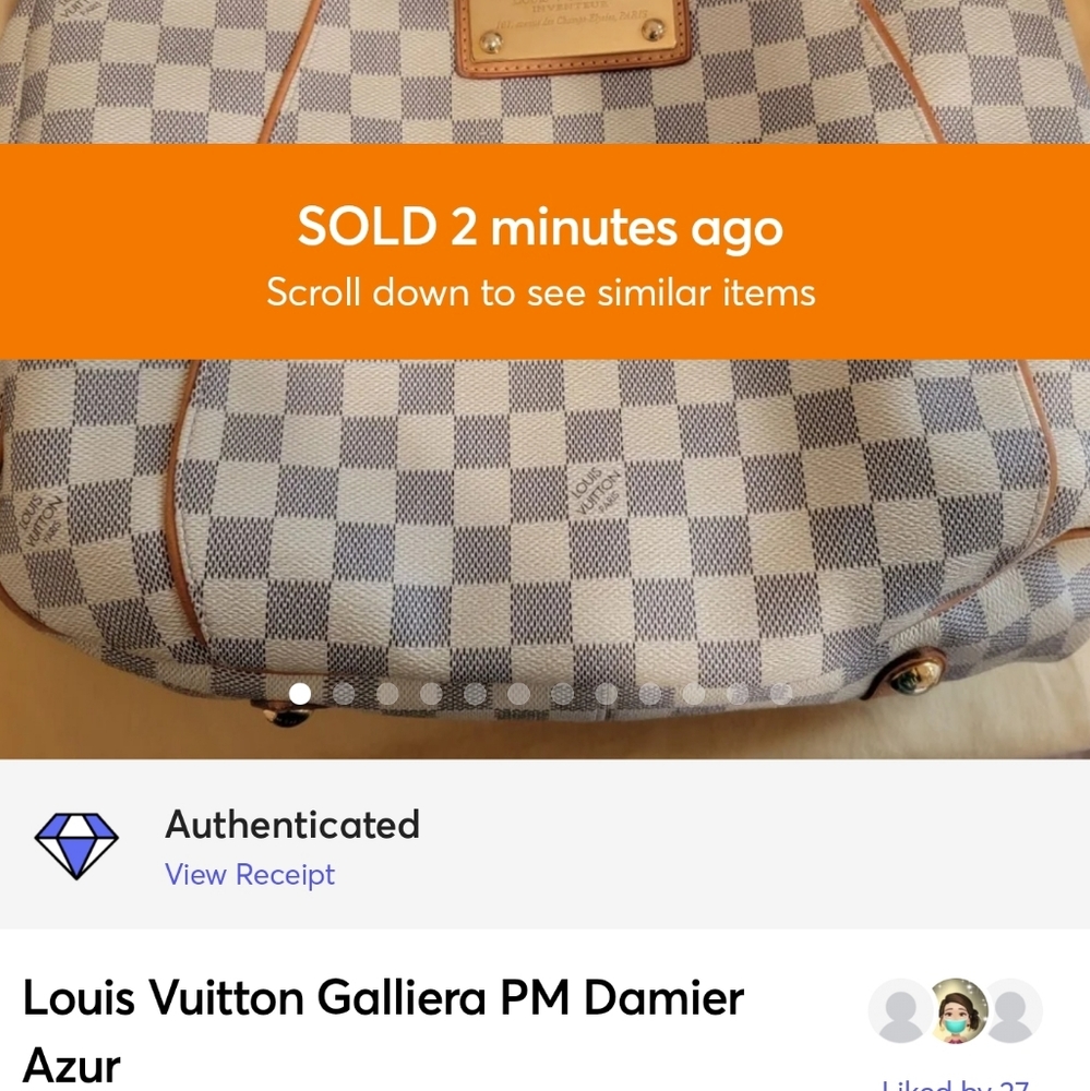‼️SOLD‼️ Louis Vuitton Galliera PM Damier Azur - Picture 1 of 16